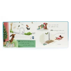 Jellycat Otto's Snowy Christmas Book and Winter Warmer Otto Sausage Dog